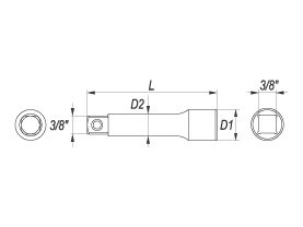 Ilgintuvas galvutei 3/8"x35mm 1