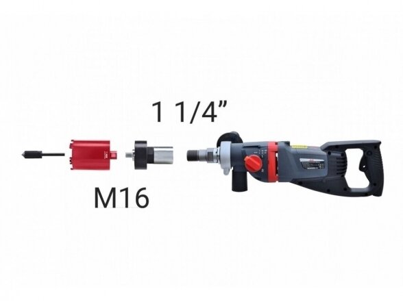 Adapteris su dulkių nusiurbimu 1 1/4 UNC į M16 2