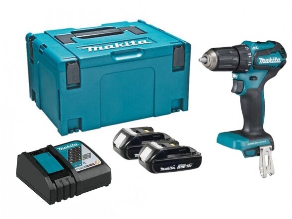 Makita DDF483RYJ Akumuliatorinis suktuvas-gręžtuvas 18V su BL-varikliu 2x1,5Ah