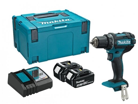 Makita DDF482RFJ Аккумуляторная дрель-шуруповерт со светодиодной подсветкой 18V 2x3.0Ah Li-ion