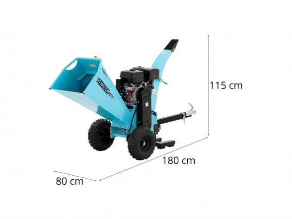 Benzininis smulkintuvas šakoms, 15 AG, 120mm, Hillvert HT-HECTOR 420T 9
