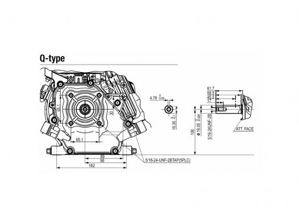 Benzininis variklis HONDA GX120, 2.4 kW, 19.05 mm velenas 1