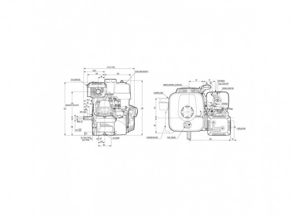 Benzininis variklis HONDA GX200, 4.3 kW, 20 mm velenas 6