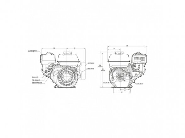 Benzininis variklis HONDA GX200, skirtas generatoriui, 4.3 kW, kūginis velenas 3