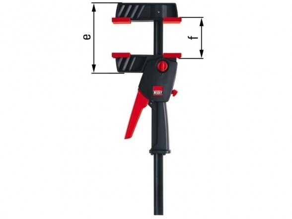 Bessey DuoKlamp DUO30-8 spaustuvas, skirtas darbui viena ranka, spaudimo ilgis 300 mm 1