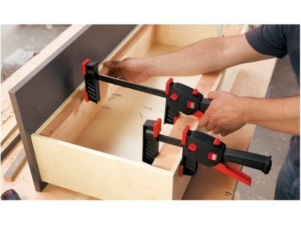 Bessey DuoKlamp DUO45-8 spaustuvas, skirtas darbui viena ranka, spaudimo ilgis 450 mm 6