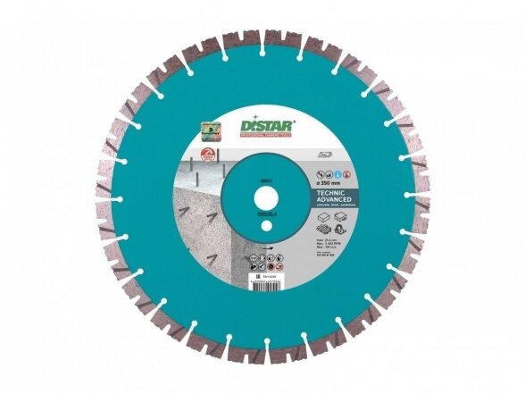 Deimantinis diskas betonui Distar Technic Advanced 300 mm, sausam ir šlapiam pjovimui