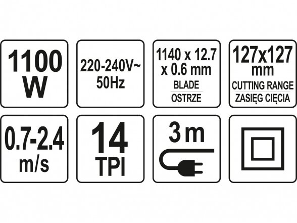 Elektrinis juostinis pjūklas su nuimama baze, 1100W 7