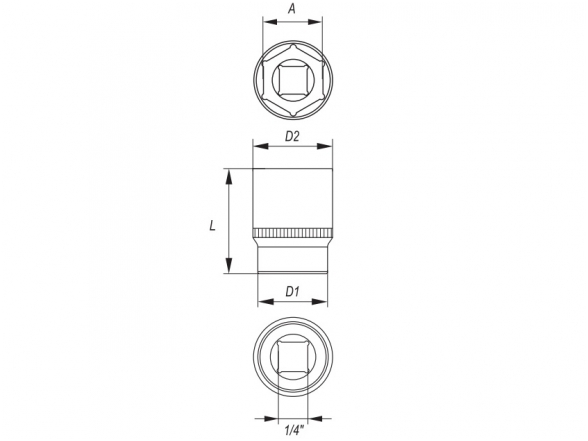 Galvutė 1/4", 4-13 mm 1