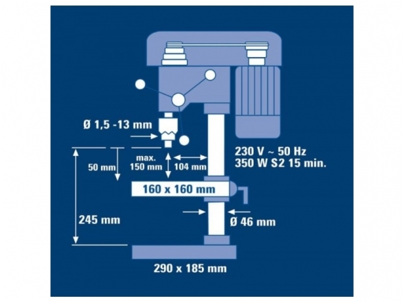 Einhell BT-BD 401 Gręžimo staklės, 13mm, 350W 6