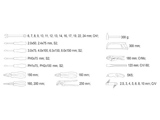 Įvairių įrankių rinkinys 79 vnt. 4