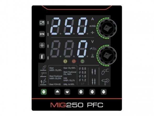 Jasic komplektas - EVO20 MIG250 PFC N2SA2 suvirinimo pusautomatis, 250A, 115V/230V 5