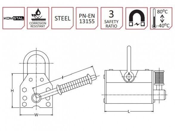 Kėlimo magnetas PML 0,1 / 100 kg 1