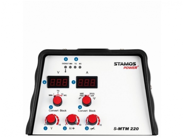 Комбинированный полуавтоматический сварочный аппарат STAMOS MIG/ TIG/MMA, S-MTM 220, 220A, 230V 3