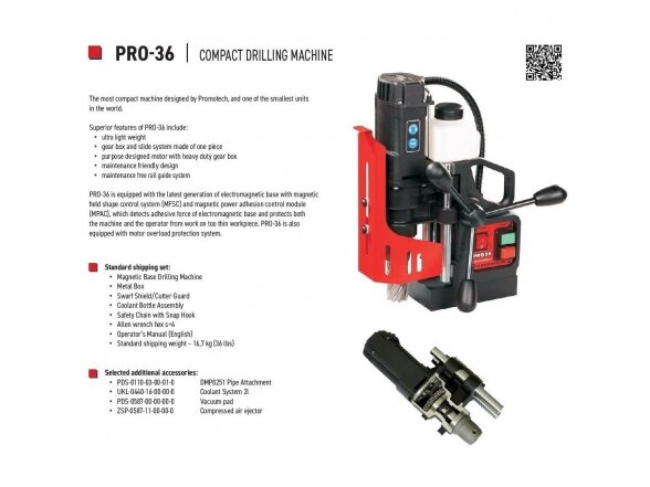 Magnetinės gręžimo staklės PRO 36 /230V Promotech 1