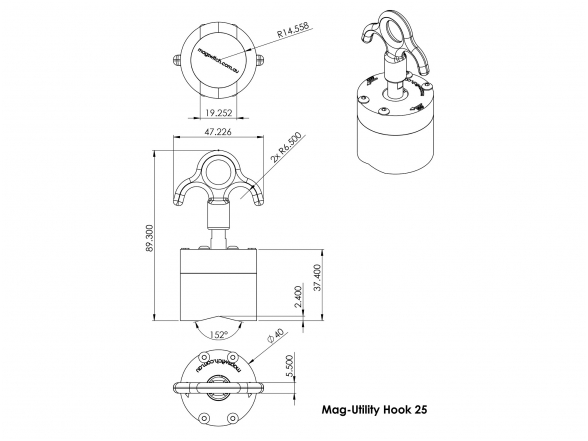 Магнитный крючок Mag-Utility Hook 8