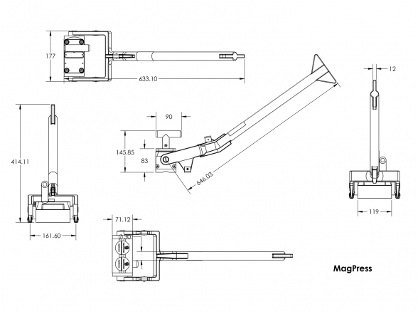 MagSwitch Mag Press MS/500 Magnetinis laikiklis suspaudimui / išlyginimui  4