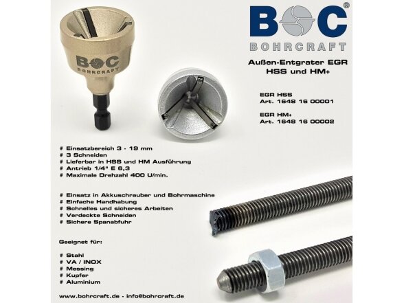 Nuožulų nuėmėjas BOHRCRAFT EGR HM+ (3-19 mm) 1