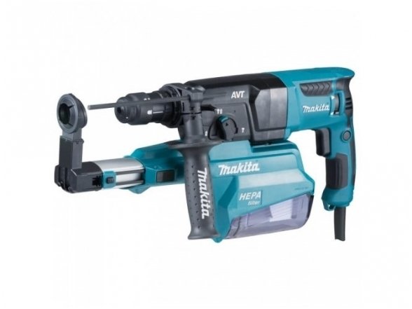 Makita HR2651TJ Perforatorius SDS+, 800W, su dulkių surinkimo sistema ir keičiamu griebtuvu