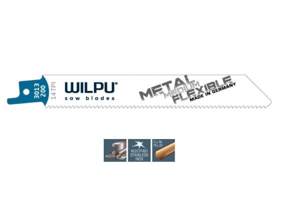 Pjūklelis Wilpu 200 mm / 14TPI, metalui, 1 vnt. | lankstus