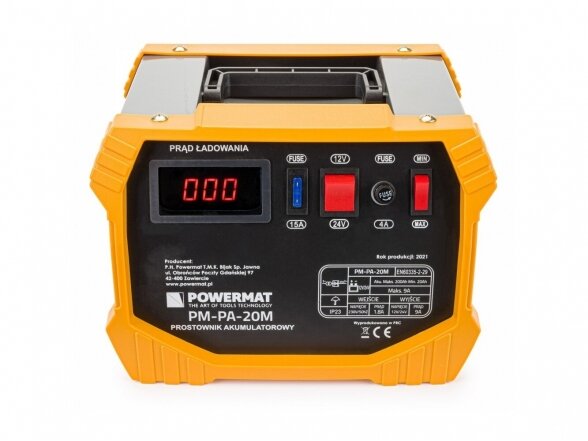 Powermat PM-PA-20M akumuliatorių pakrovėjas, 18A, 12V/24V 3