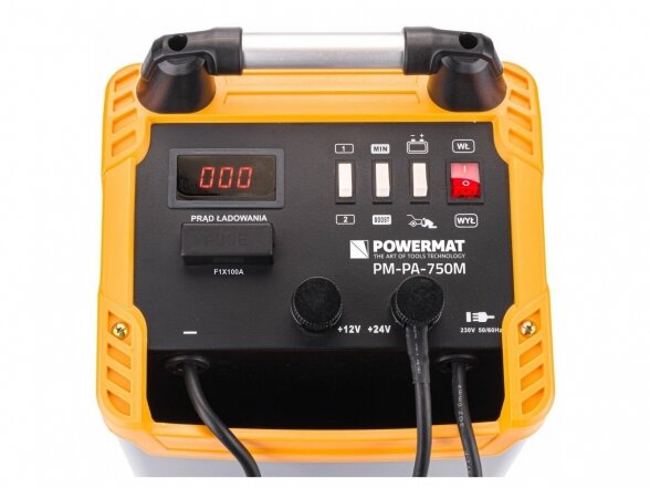 Powermat PM-PA-750M akumuliatoriaus įkroviklis su paleidimo funkcija, 700A, 12/24V 6