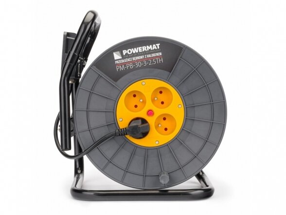 Powermat PM-PB-30-3-2.5TH prailgintuvas ant būgno 30m su LED lempa 1