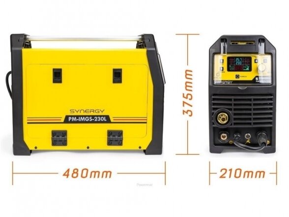 Powermat komplektas - sinerginis pusautomatis PM-IMGS-230L SYNERGY, 230A, 230V, MIG/MAG/MMA/LIFT-TIG 8