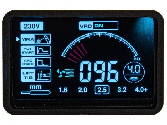 Powermat suvirinimo aparatas MMA PM-IMGT-330S LCD, 330A, 230V 11