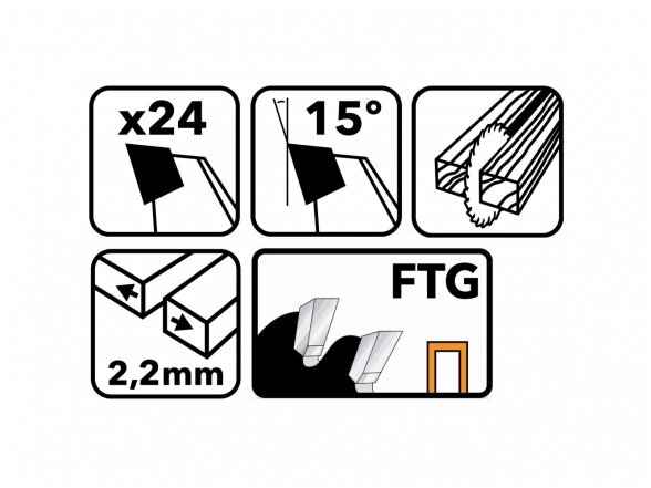 Powermat TDD-160x20x24Z medienos pjovimo diskas 160x20 mm, 24 dantys 4