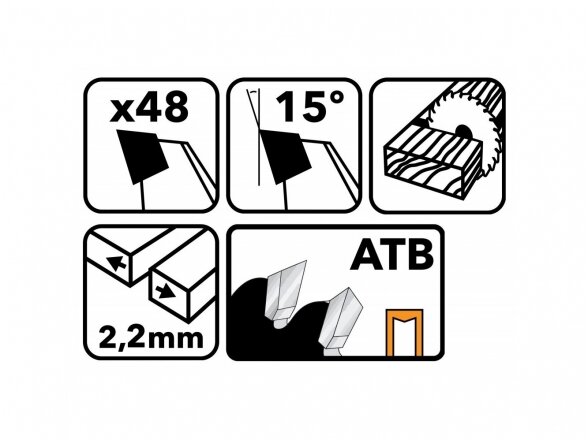 Powermat TDD-160x20x48Z medienos pjovimo diskas 160x20 mm, 48 dantys 4