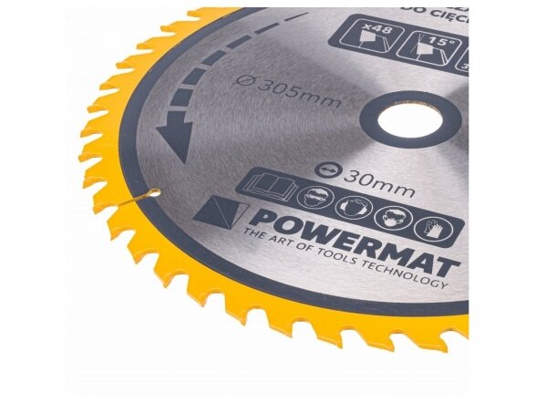 Powermat TDD-305x30x48Z medienos pjovimo diskas 305x30 mm, 48 dantys 2