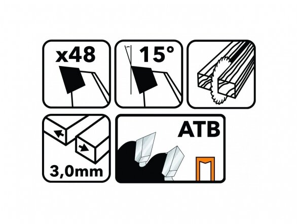 Powermat TDD-305x30x48Z medienos pjovimo diskas 305x30 mm, 48 dantys 3