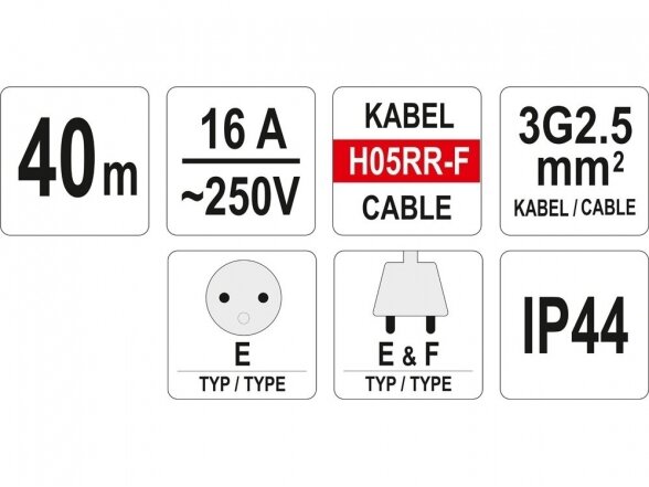 Prailgintuvas 3x2,5mm2 (3G2,5mm) 40m Yato 4