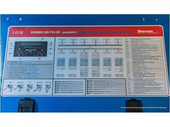 Sherman komplektas - DIGIMIG 200 Pulse Suvirinimo aparatas su DualPulse technologija, tinka aliuminiui virinti 10