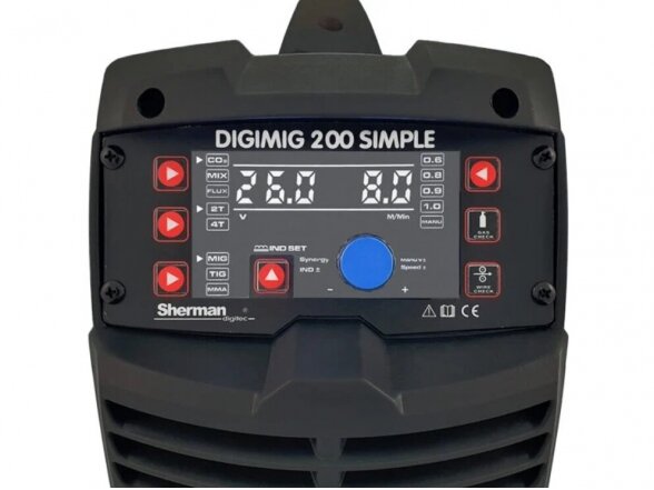 Komplektas - sinerginis suvirinimo aparatas Sherman DIGIMIG 200 SIMPLE, 200A, 230V 3