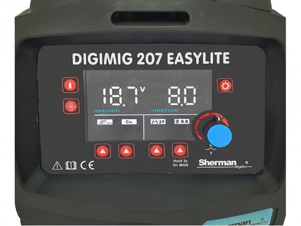 Sherman komplektas - DIGIMIG 207 EASYLITE sinerginis suvirinimo aparatas, 200A, 230V 3