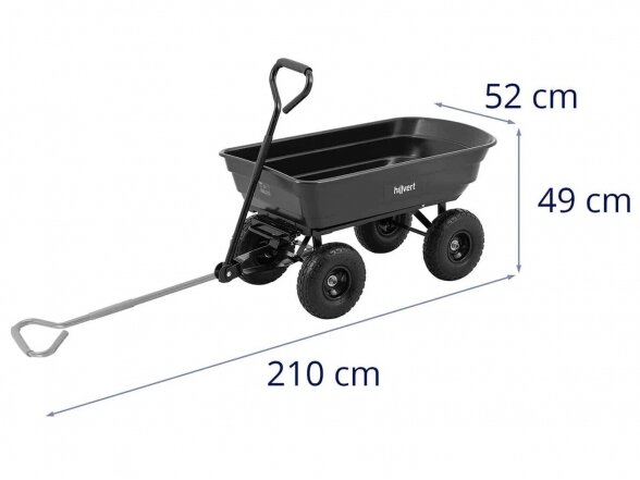 Sodo vežimėlis, pakreipiamas - 300 kg - 75 l, Hillvert HT-Q.BASS-300B 4