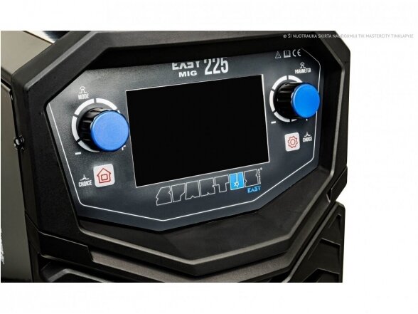 SPARTUS EasyMIG 225 LCD suvirinimo pusautomatis, 220A, 230V - komplektacija Mini Factory 5