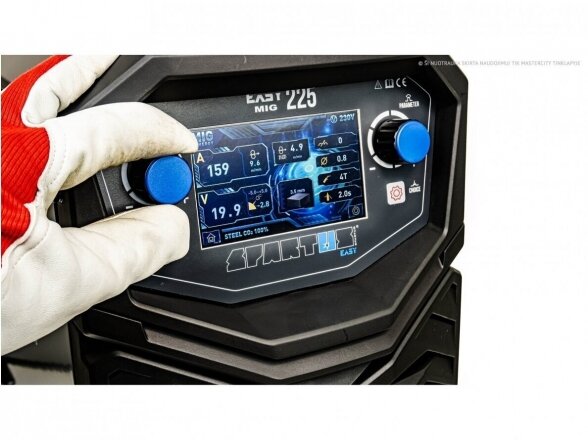 SPARTUS EasyMIG 225 LCD suvirinimo pusautomatis, 220A, 230V - komplektacija Mini Factory 7