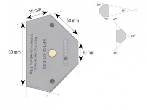 Spartus suvirinimo magnetas, apkrova 11kg