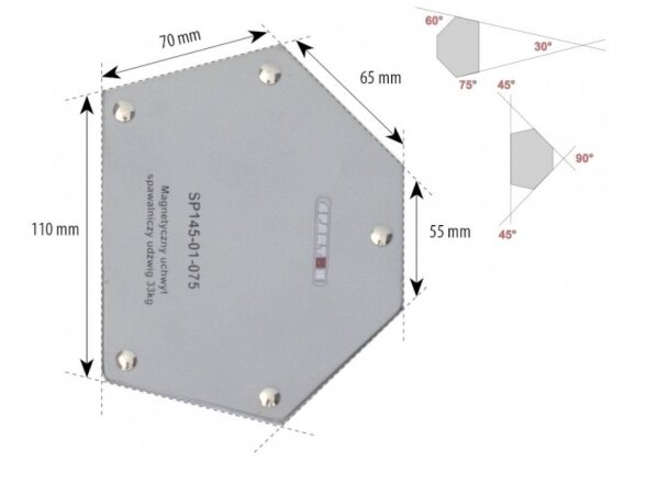 Spartus suvirinimo magnetas, apkrova 33kg