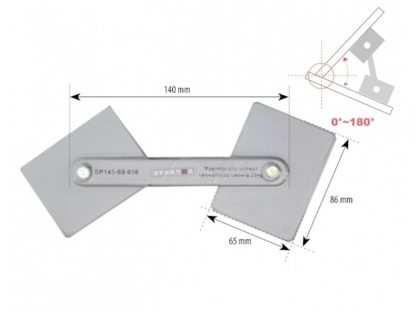 Spartus suvirinimo magnetas - reguliuojamas kampas, apkrova 22kg