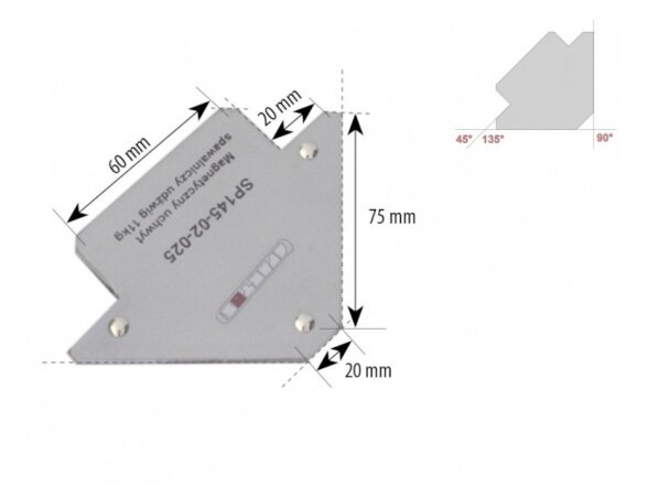 Spartus suvirinimo magnetas, rodyklės tipo, apkrova 11kg