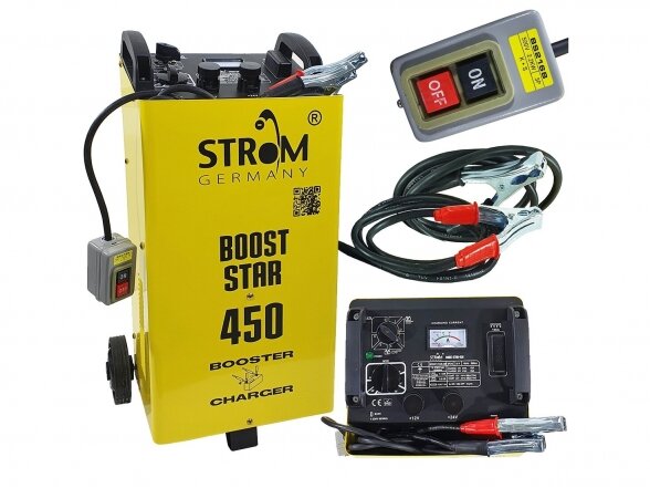 Strom BOOST STAR-450 akumuliatoriaus įkroviklis-paleidėjas 12/24V, 400A, 500Ah