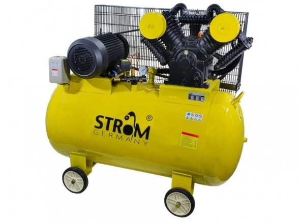 Strom oro kompresorius su diržine pavara 350L, 4 cilindrai, 7.5kW, 380V, 12.5bar