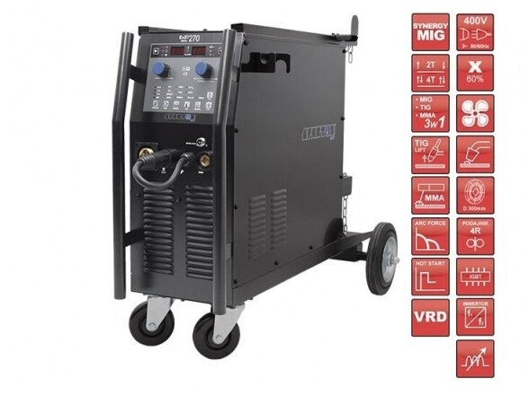 SYNERGIC MIG/MAG SPARTUS® EasyMIG 270 welder, 250A, 400V