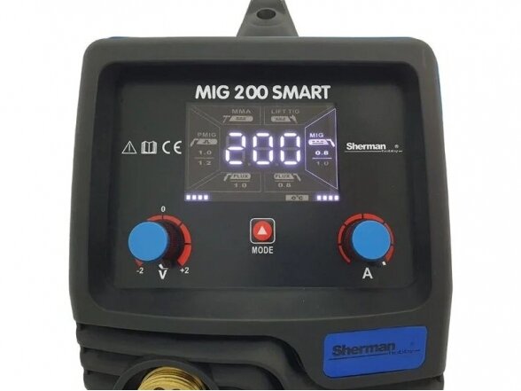 Suvirinimo pusautomatis Sherman MIG 200 SMART, 200A, 230V 2