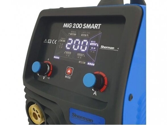 Suvirinimo pusautomatis Sherman MIG 200 SMART, 200A, 230V - komplektacija Mini Factory 9
