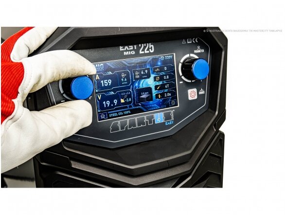 SPARTUS EasyMIG 225 LCD suvirinimo pusautomatis, 220A, 230V 7